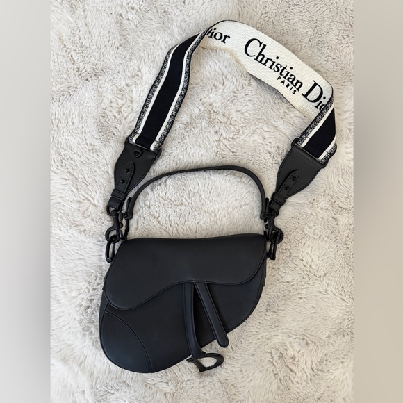 Christian Dior Ultra Matte Calfskin Saddle Bag (Black) - Picture 2 of 16